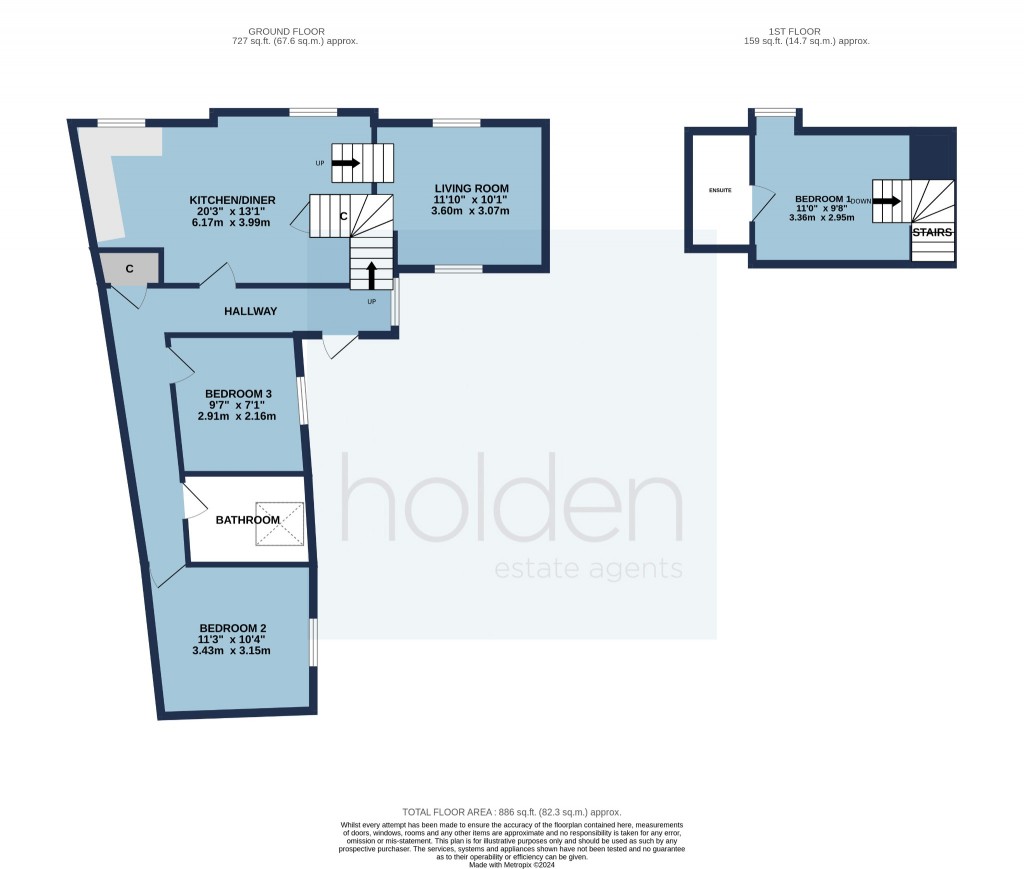 Floorplans For Quayside Mews, Church Street, Maldon