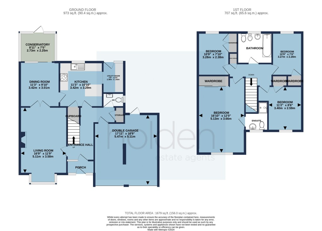 Floorplans For Chichester Way, Maldon, Essex, CM9