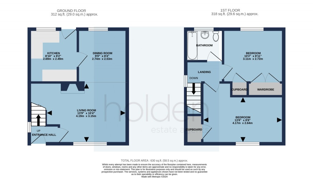 Floorplans For Meadway, Maldon, Essex, CM9