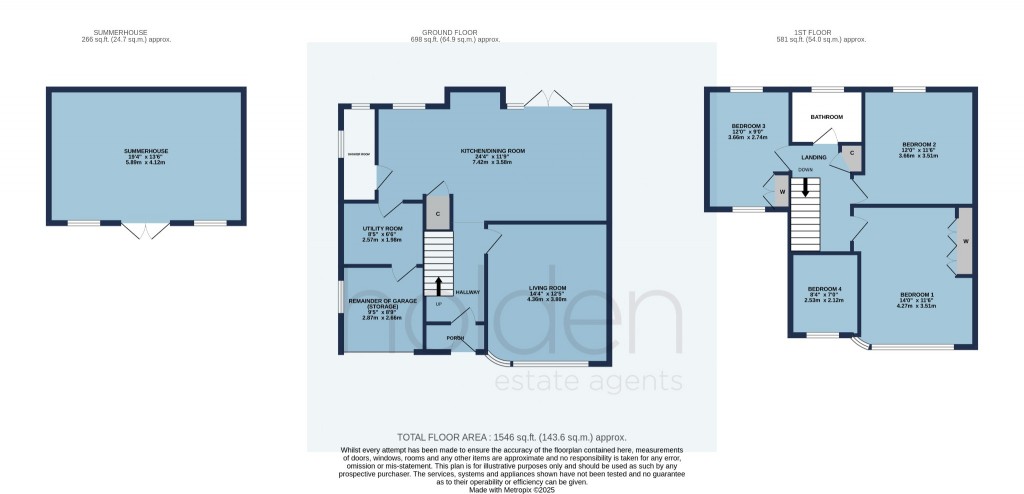 Floorplans For Washington Road, Maldon, Essex, CM9