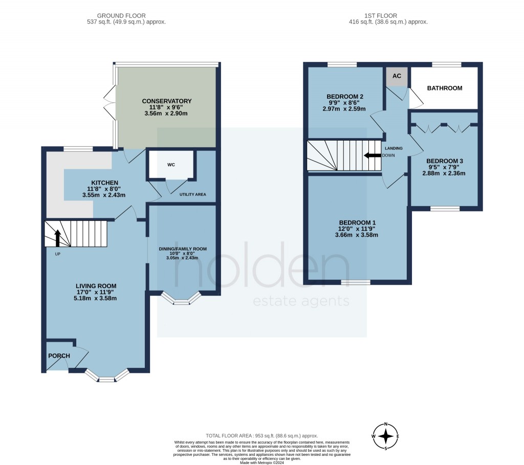 Floorplans For Blythe Way, Maldon, Essex, CM9