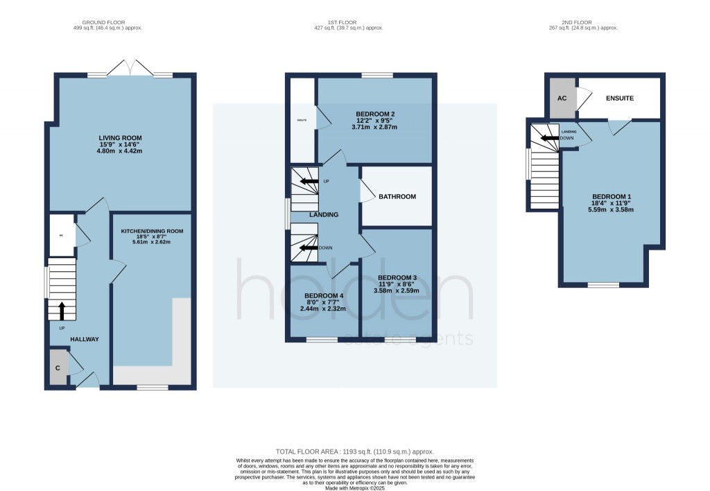 Floorplans For Embleton Close, Maldon, Essex, CM9